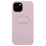 iPhone 15 Guess Saffiano Hybrid Cover - MagSafe Kompatibel - Pink