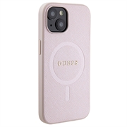 iPhone 15 Guess Saffiano Hybrid Cover - MagSafe Kompatibel - Pink