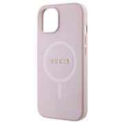 iPhone 15 Guess Saffiano Hybrid Cover - MagSafe Kompatibel - Pink