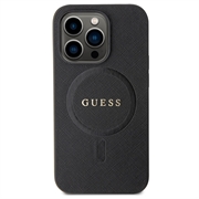 iPhone 15 Pro Guess Saffiano Hybrid Cover - MagSafe Kompatibel - Sort