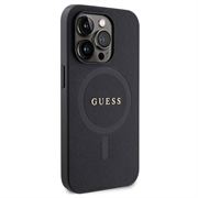 iPhone 15 Pro Guess Saffiano Hybrid Cover - MagSafe Kompatibel - Sort