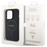 iPhone 15 Pro Guess Saffiano Hybrid Cover - MagSafe Kompatibel - Sort