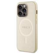 iPhone 15 Pro Max Guess Saffiano Hybrid Cover - MagSafe Kompatibel - Beige