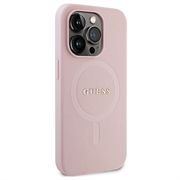 iPhone 15 Pro Max Guess Saffiano Hybrid Cover - MagSafe Kompatibel - Pink