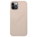 Guess Saffiano Vintage Script iPhone 12/12 Pro Cover - Guld