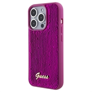 iPhone 15 Pro Guess Sequin Script Logo Cover - Magenta