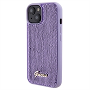 iPhone 15 Guess Sequin Script Logo Cover - Lilla