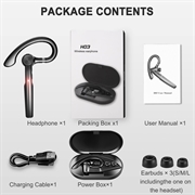 H03 Roterende ørekrog Bluetooth-headset med berøringssensor - sort