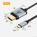 HD023 USB-C til HDMI-kabel - 1.8m, 4K, 60Hz - Sort