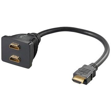 HDMI / 2x HDMI Adapter med Guldbelagte Kontakter - 10cm