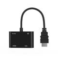 HDMI til HDMI & VGA adapter m microUSB port til strøm og 3.5mm mini jack