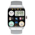 HK80 Smart Watch med buet AMOLED-skærm, Bluetooth-opkald, sundhedsmåler og NFC - Sølv