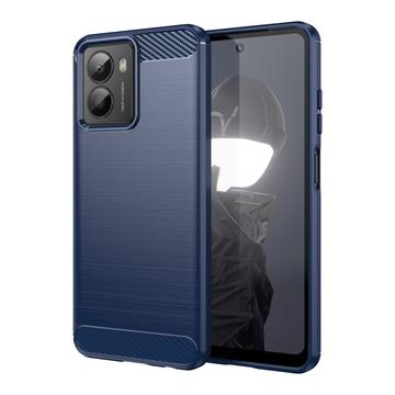 HMD Fusion Børstet TPU Cover - Karbonfiber - blå