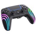 HS-PS5230 6-akset gyroskop med RGB-belysning - trådløs gamecontroller til PlayStation 5/PC - sort