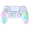 HS-PS5230 6-akset gyroskop med RGB-belysning - trådløs gamecontroller til PlayStation 5/PC - hvid