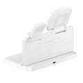 HT-568 3-i-1 magnetisk trådløs oplader med vækkeur og bordlampe - hvid