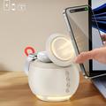 HT-571 5-i-1 magnetisk trådløs oplader med Bluetooth-højttaler og natlampe - hvid