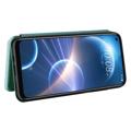 HTC Desire 22 Pro Pung Cover- Kulfiber - Grøn