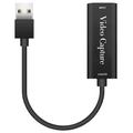 HU-02 HDMI til USB 3.0 videooptagelseskort / streamingadapter - sort