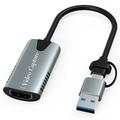 HU-04A 2-i-1 HDMI til USB-C/USB-A-videokort - Grå