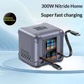HW866 300W GaN-bordoplader med LCD-skærm og 2 udtrækkelige USB-C-kabler