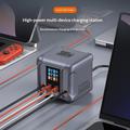 HW866 300W GaN-bordoplader med LCD-skærm og 2 udtrækkelige USB-C-kabler