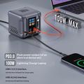HW866 300W GaN-bordoplader med LCD-skærm og 2 udtrækkelige USB-C-kabler