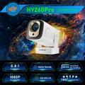 HY260 Pro Android 11 LED-videoprojektor med WiFi6, Bluetooth 5.4 - Hvid