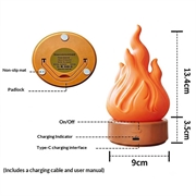 HZ-K03A LED-natlampe med flammeeffekt og timer - orange