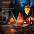 HZ-K03A LED-natlampe med flammeeffekt og timer - orange