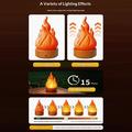 HZ-K03A LED-natlampe med flammeeffekt og timer - orange