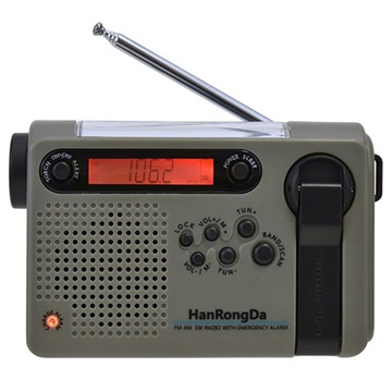 HanRongDa HRD-900 Campingradio med Lommelygte og SOS Alarm