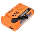 HanRongDa HRD-900 Campingradio med Lommelygte og SOS Alarm - Orange