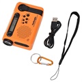 HanRongDa HRD-900 Campingradio med Lommelygte og SOS Alarm - Orange