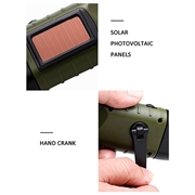 Solcelledrevet Lommelygte med Håndsving BL0008 - Army Grøn
