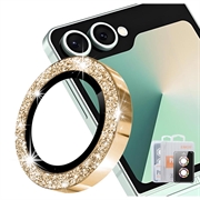 Samsung Galaxy Z Flip8 Hat Prince Glitter Kamera Linse Beskytter - Guld