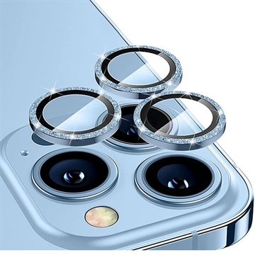 iPhone 16 Pro/16 Pro Max Hat Prince Glitter Kamera Linse Beskytter - Babyblå