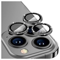 Hat Prince Glitter iPhone 14 Pro/14 Pro Max Kamera Linse Beskytter - Sort