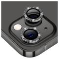 Hat Prince Glitter iPhone 14/14 Plus Kamera Linse Beskytter - Sort