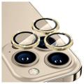 Hat Prince Glitter iPhone 14 Pro/14 Pro Max Kamera Linse Beskytter - Guld