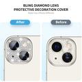 iPhone 15/15 Plus Hat Prince Glitter Kamera Linse Beskytter - Sort