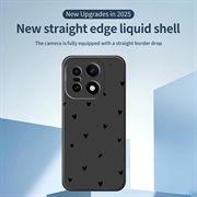 OnePlus 15 Slim TPU-cover med hjertemønster - sort