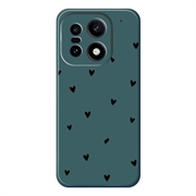 OnePlus 15 Slim TPU-cover med hjertemønster - Grøn / Sort