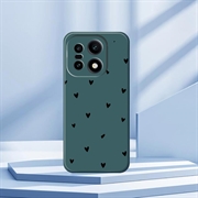 OnePlus 15 Slim TPU-cover med hjertemønster - Grøn / Sort