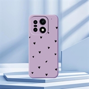 OnePlus 15 Slim TPU-cover med hjertemønster - Lilla / Sort