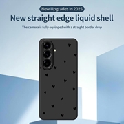 Samsung Galaxy A37 Slim TPU-cover med hjertemønster - sort