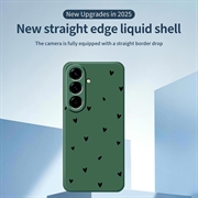 Samsung Galaxy A37 Slim TPU-cover med hjertemønster - Grøn / Sort