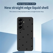 Samsung Galaxy A57 Slim TPU-cover med hjertemønster - sort