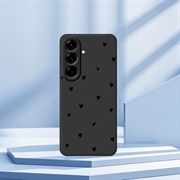 Samsung Galaxy A57 Slim TPU-cover med hjertemønster - sort