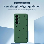 Samsung Galaxy A57 Slim TPU-cover med hjertemønster - Grøn / Sort